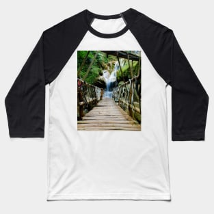 Bamboo footbridge to waterfall - vertical Baseball T-Shirt